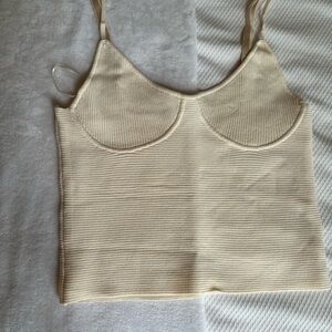 525 America Ivory Ribbed Knit Top